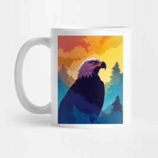 Majestic Eagle Silhouette: Freedom's Colors Mug